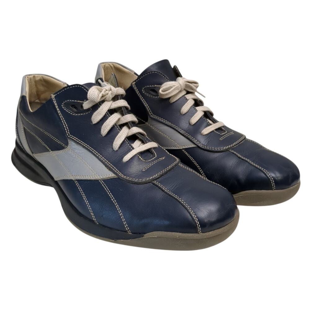 Kenneth Cole Reaction Mens Shoes Casual Size 12 Navy Blue Gray Athletic Leather